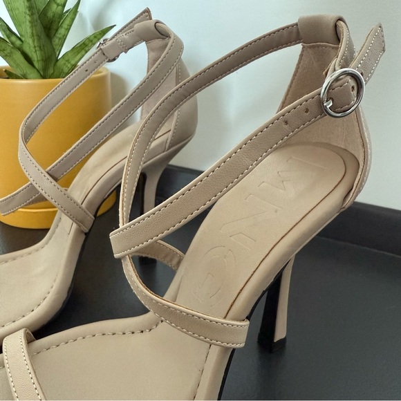 Mango cream vegan leather strappy heel sandals - size 6 NWOT - Picture 8 of 8